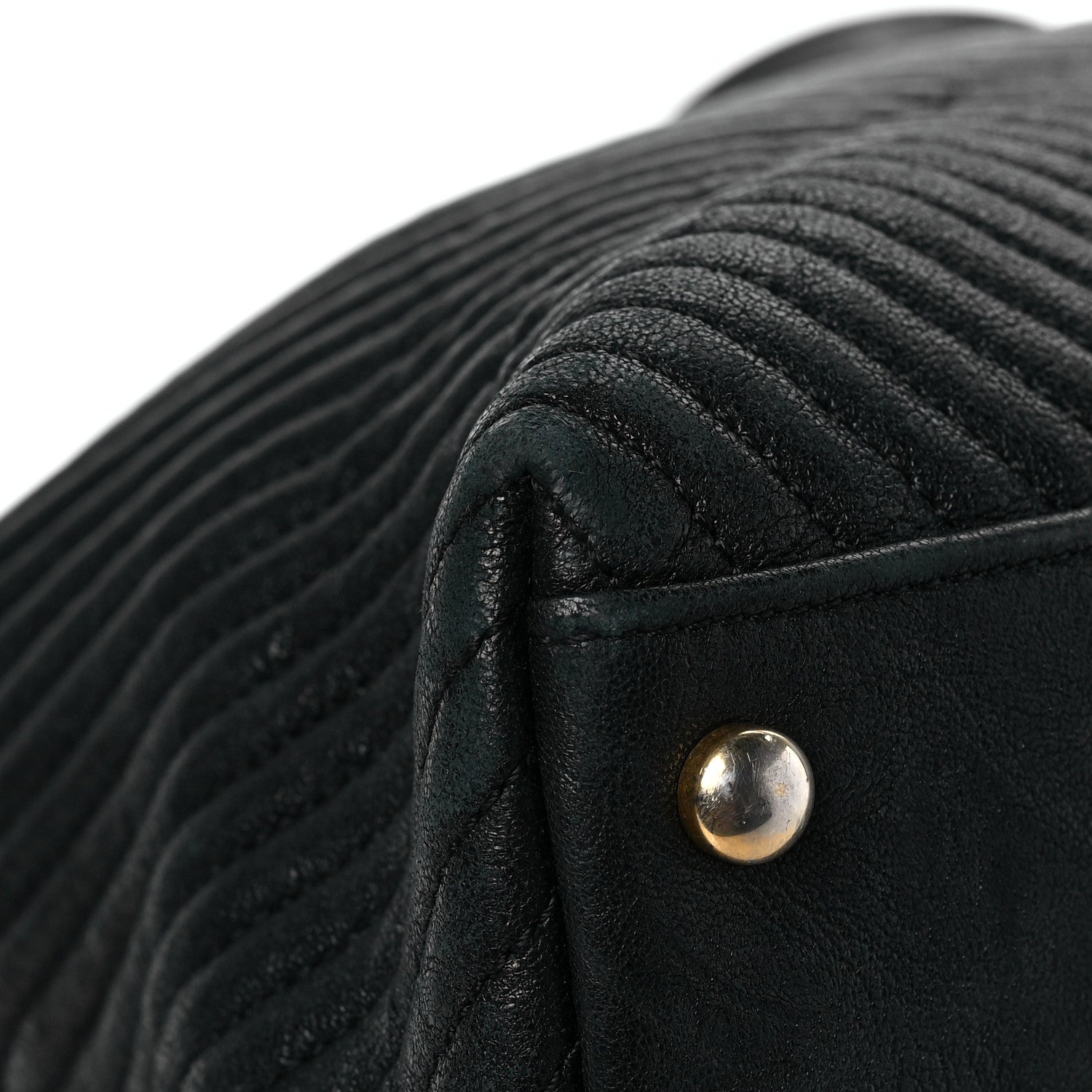 Chanel Wrinkled Lambskin Chevron Quilted Large Surpique Tote Black 8 of 11