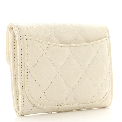 Chanel Caviar Quilted Flap Card Holder Wallet White 3 of 11