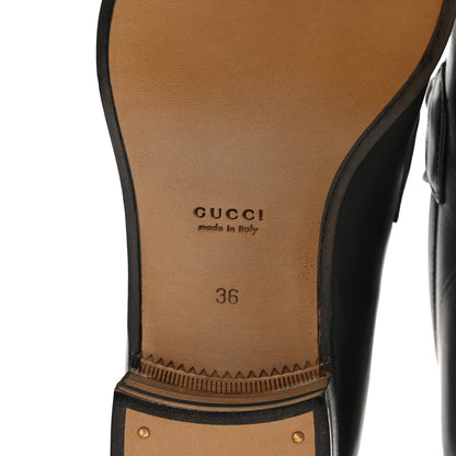 Gucci Calfskin Web Interlocking G Tassel Loafers 36 Black 6 of 9