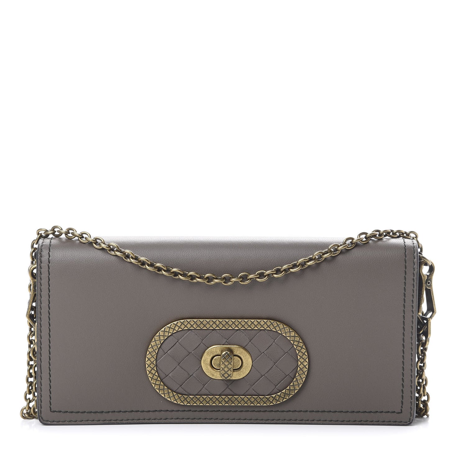 Nappa Intrecciato Ellittica Chain Wallet New Steel