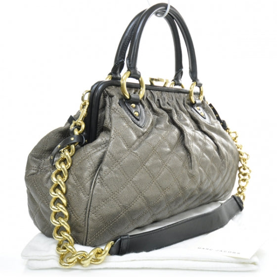 Quilted Leather Stam Metallic Bronze