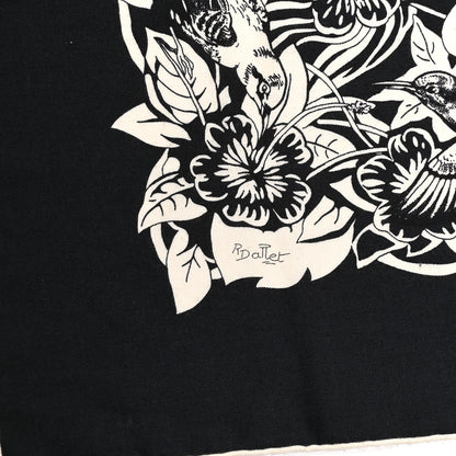 Hermes Cashmere Silk Jungle Love Tattoo Shawl 140 Bleu Black White 5 of 9