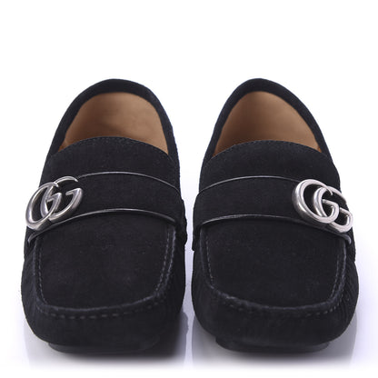 Gucci Suede Mens Driver Queen Loafers 5 Black 2 of 10