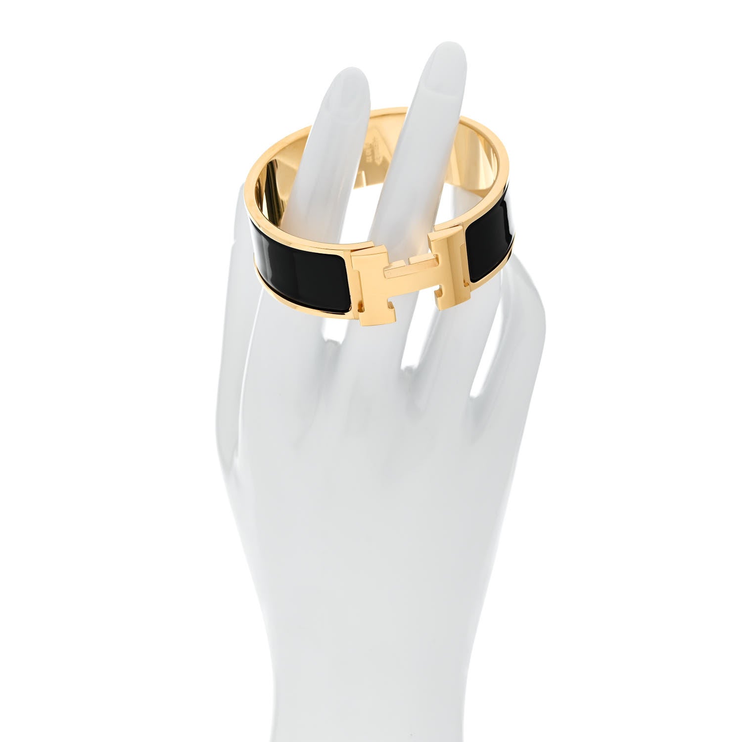 Hermes Enamel Wide Clic Clac H Bracelet PM Black 2 of 5
