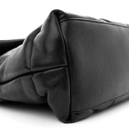 Saint Laurent Lambskin Quilted Medium Loulou Puffer Monogram Chain Satchel Black 9 of 10