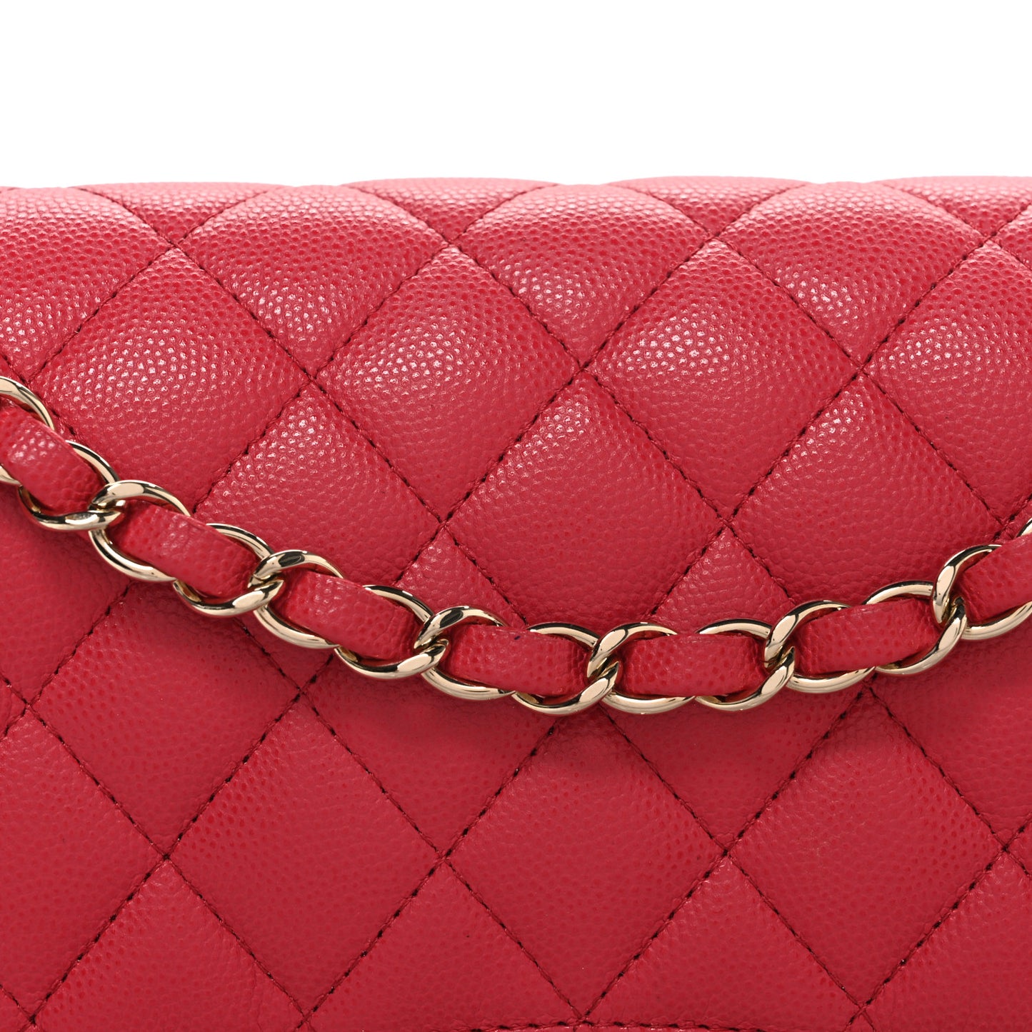 Caviar Quilted Medium Double Flap Pink
