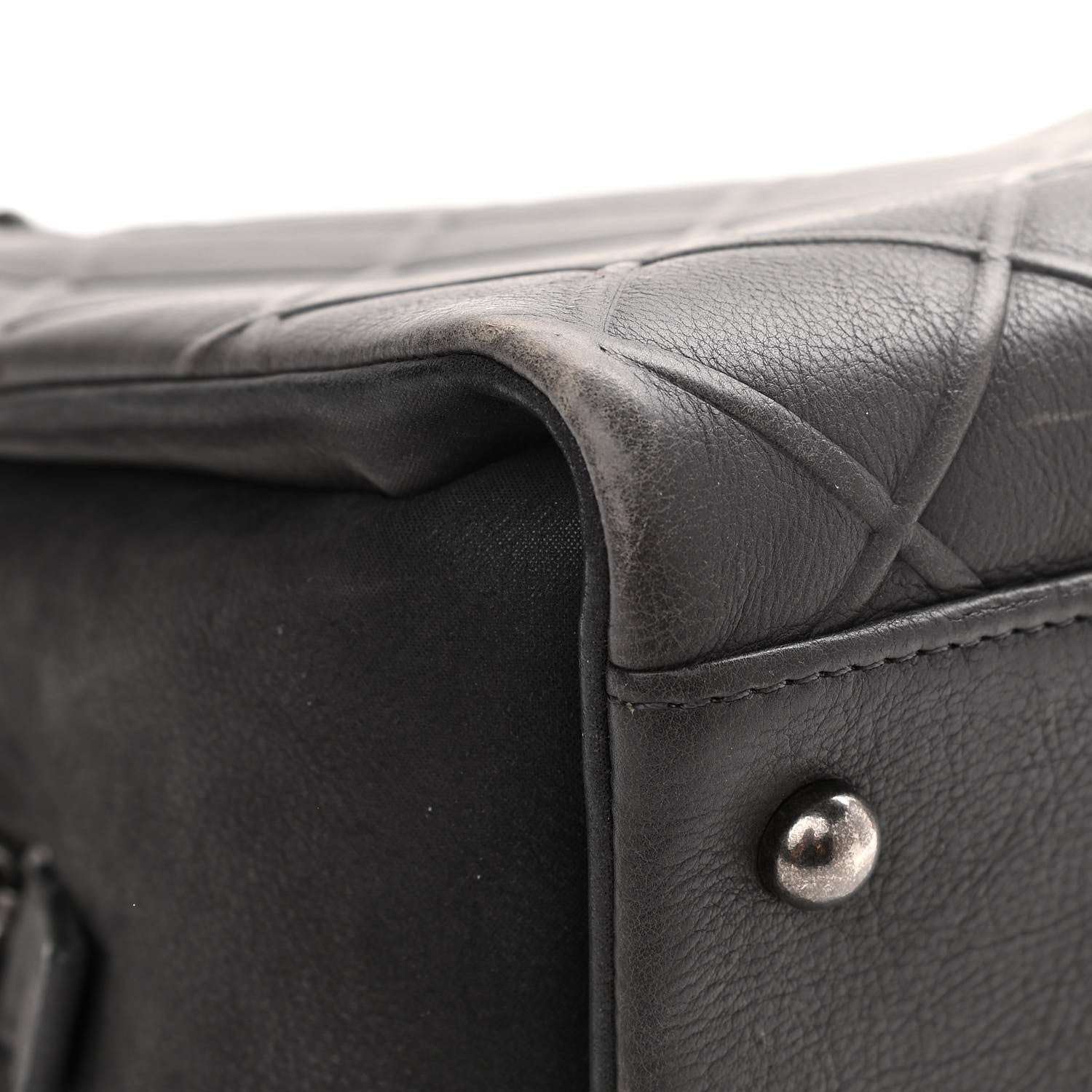Chanel Calfskin Diamond Embossed Large CC Zip Shopping Tote Grey 11 of 12