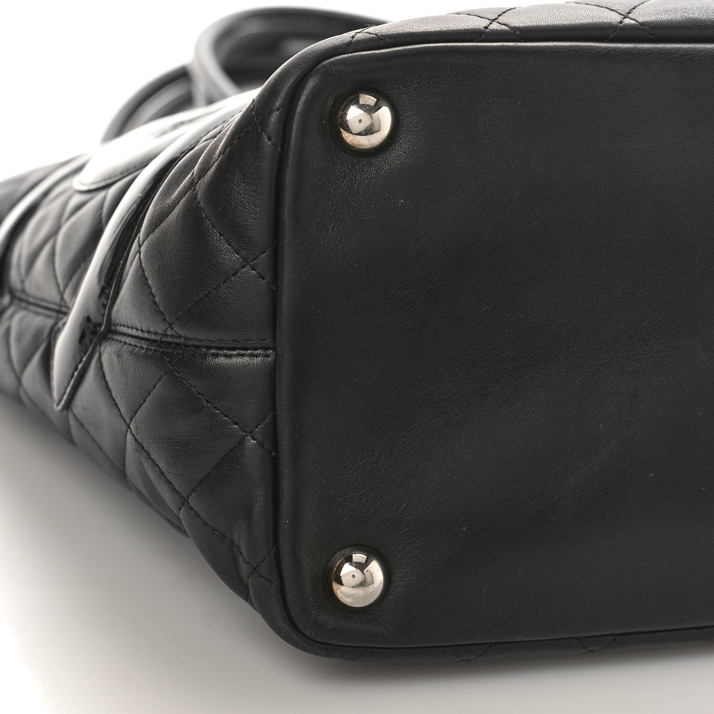 Calfskin Quilted Large Cambon Tote Black