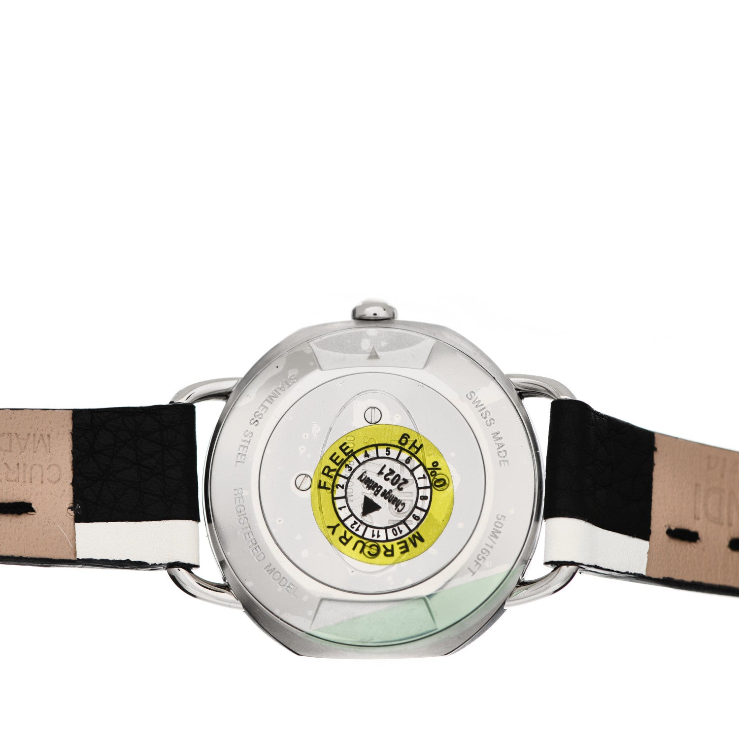 Fendi Stainless Steel Calfskin 38mm Selleria Two Tone Quartz Watch Grey 4 of 5