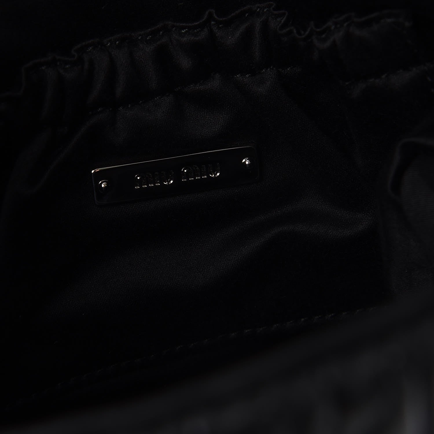 Miu Miu Nappa Matelasse Crystal Flap Clutch Black 6 of 9