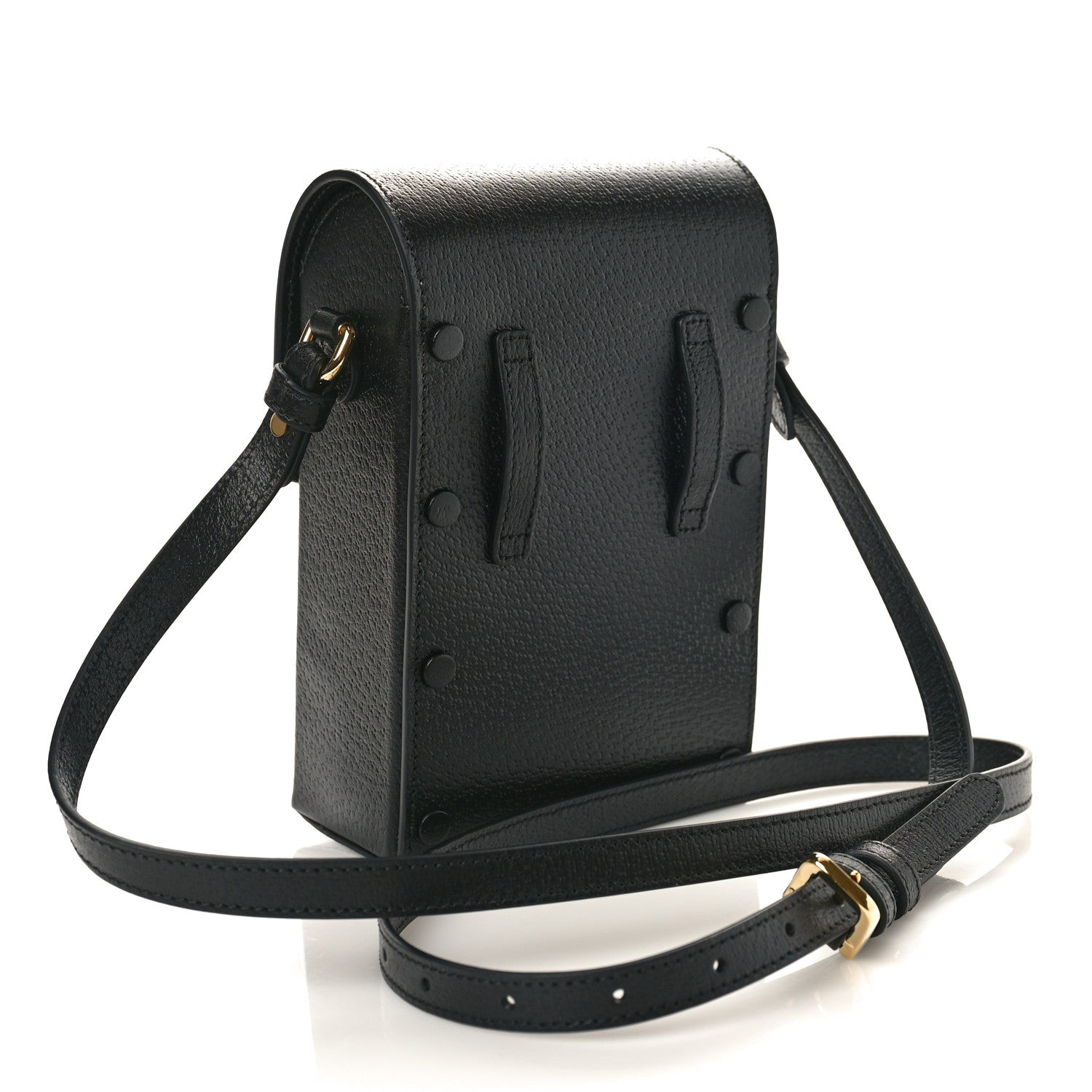 Gucci Dollar Calfskin Vertical Horsebit 1955 Crossbody Bag Black 3 of 8