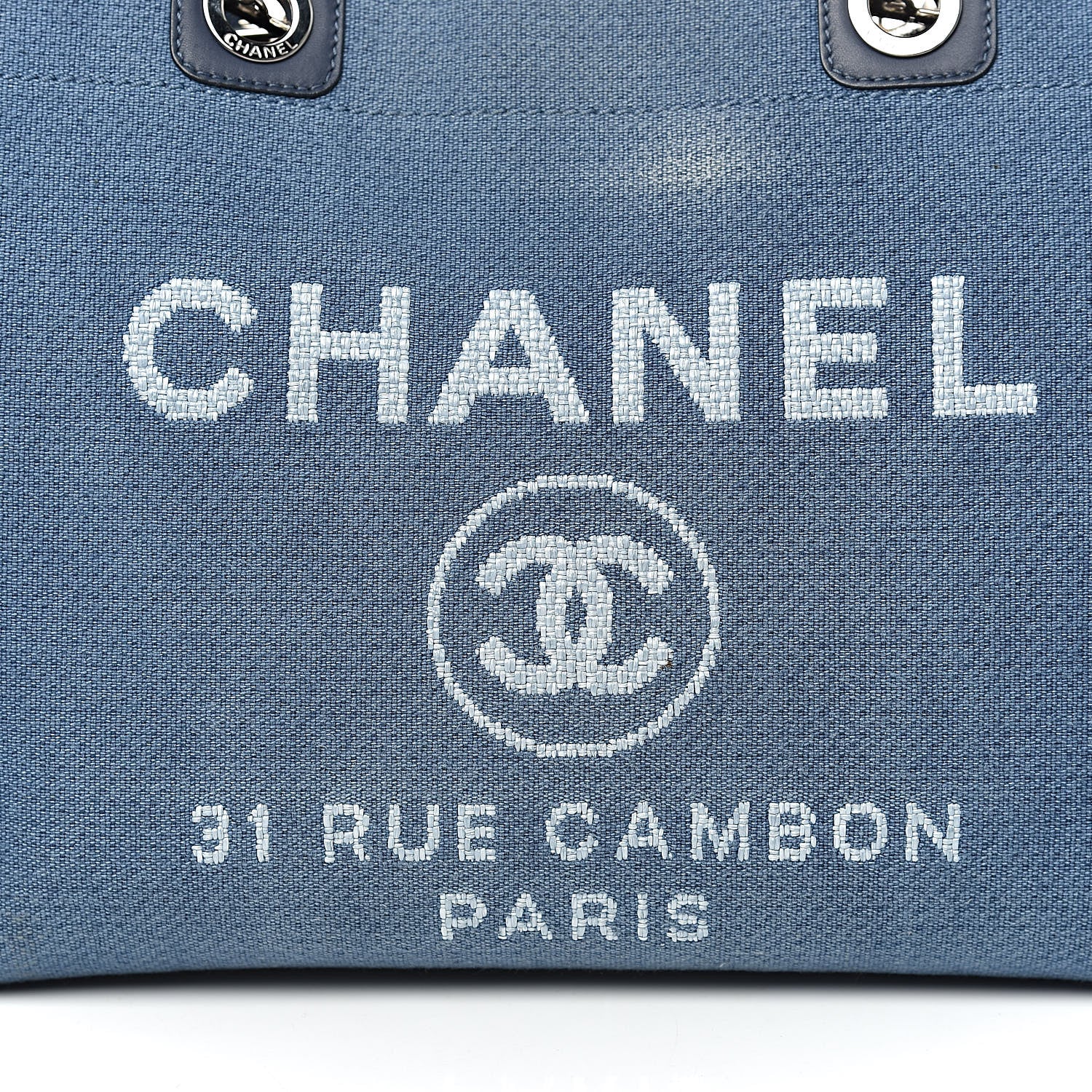Chanel Canvas Small Deauville Tote Blue 14 of 15