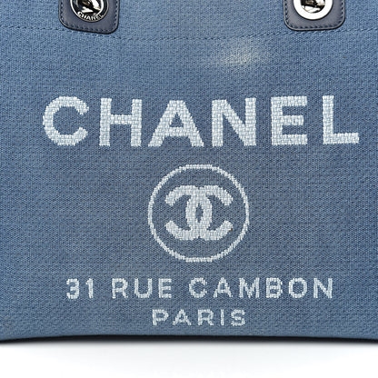 Chanel Canvas Small Deauville Tote Blue 14 of 15