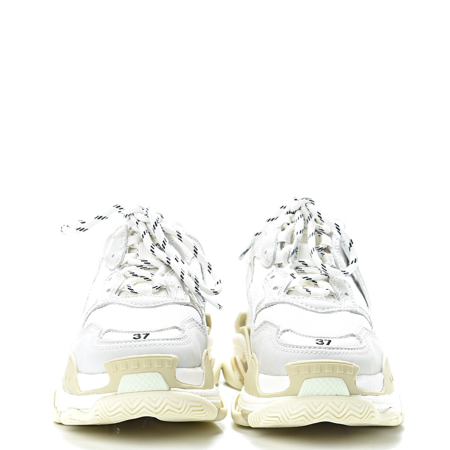 Fabric Mesh Womens Triple S Sneakers 37 White