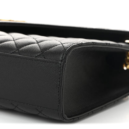 Saint Laurent Grain De Poudre Textured Mixed Matelasse Large Triquilt Monogram Satchel Black 10 of 10