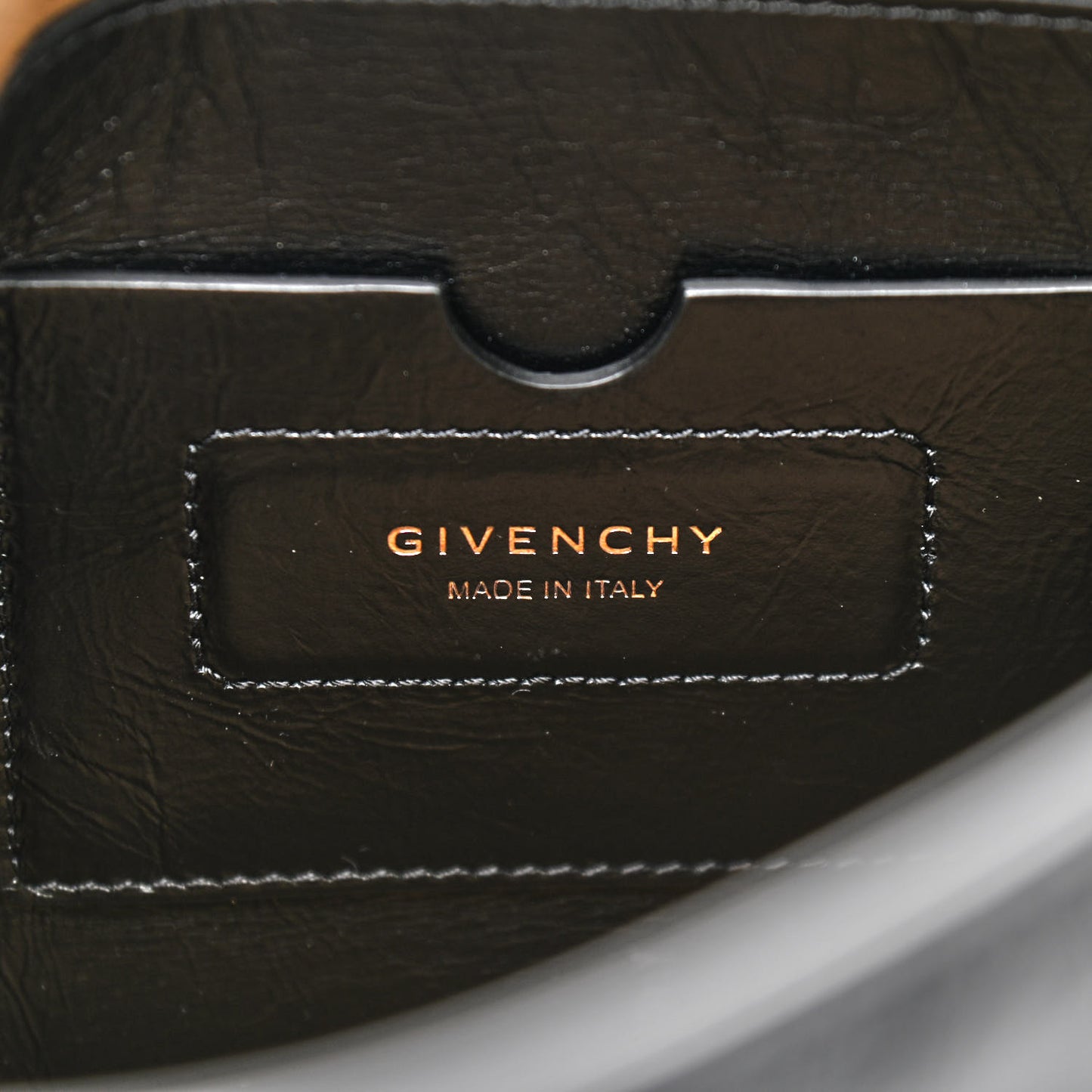 Creased Patent Calfskin Medium ID Flap Black