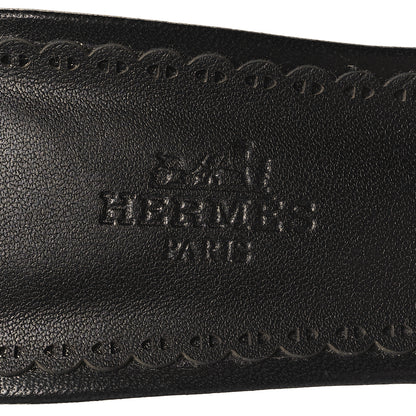 Hermes Lambskin Embroidered Gwladys Sandals 38 Black 8 of 9