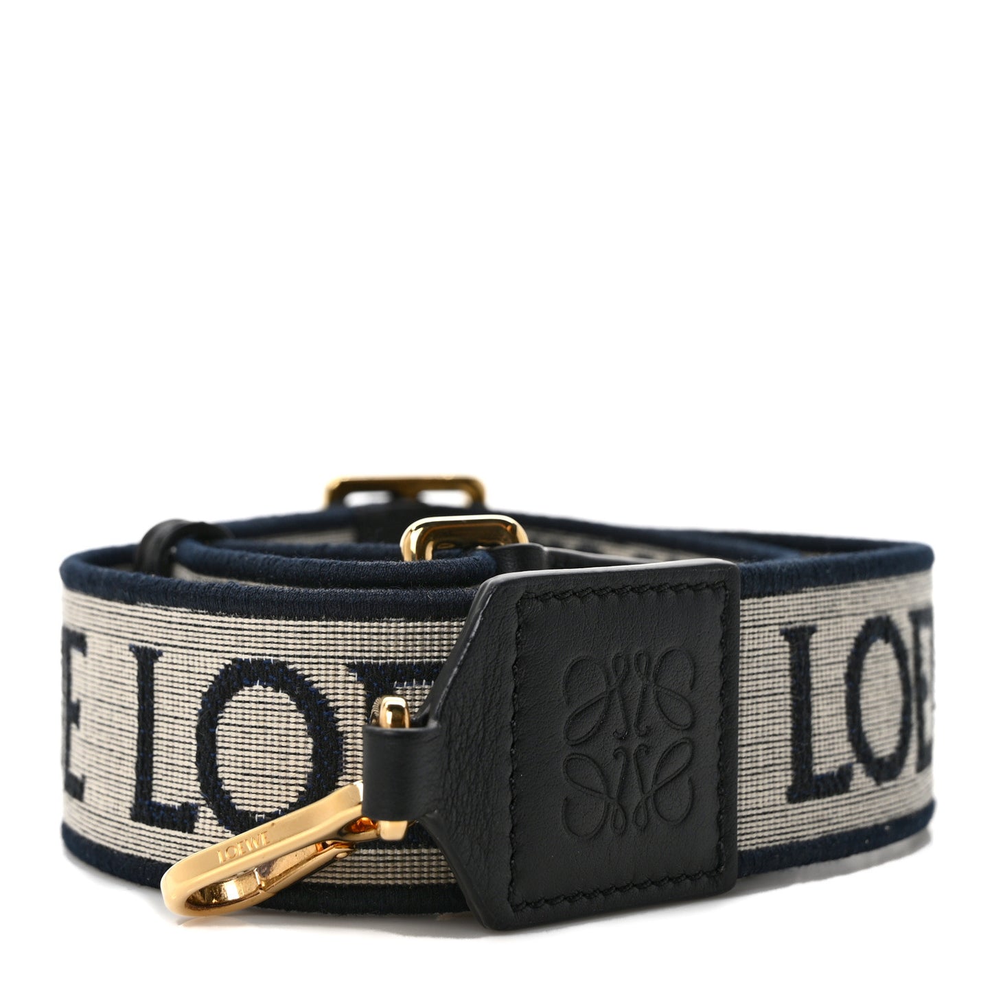 Calfskin Jacquard Anagram Strap Navy Black