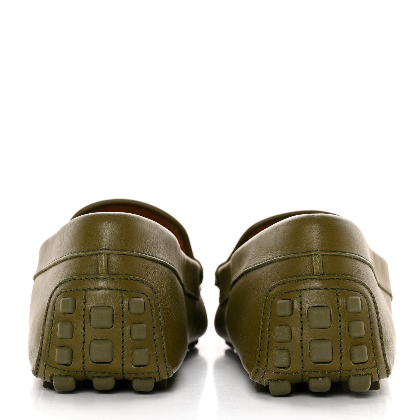 Soft Clove Calfskin Monochrome Mens Interlocking G Driver Loafers 12 Juniper Green