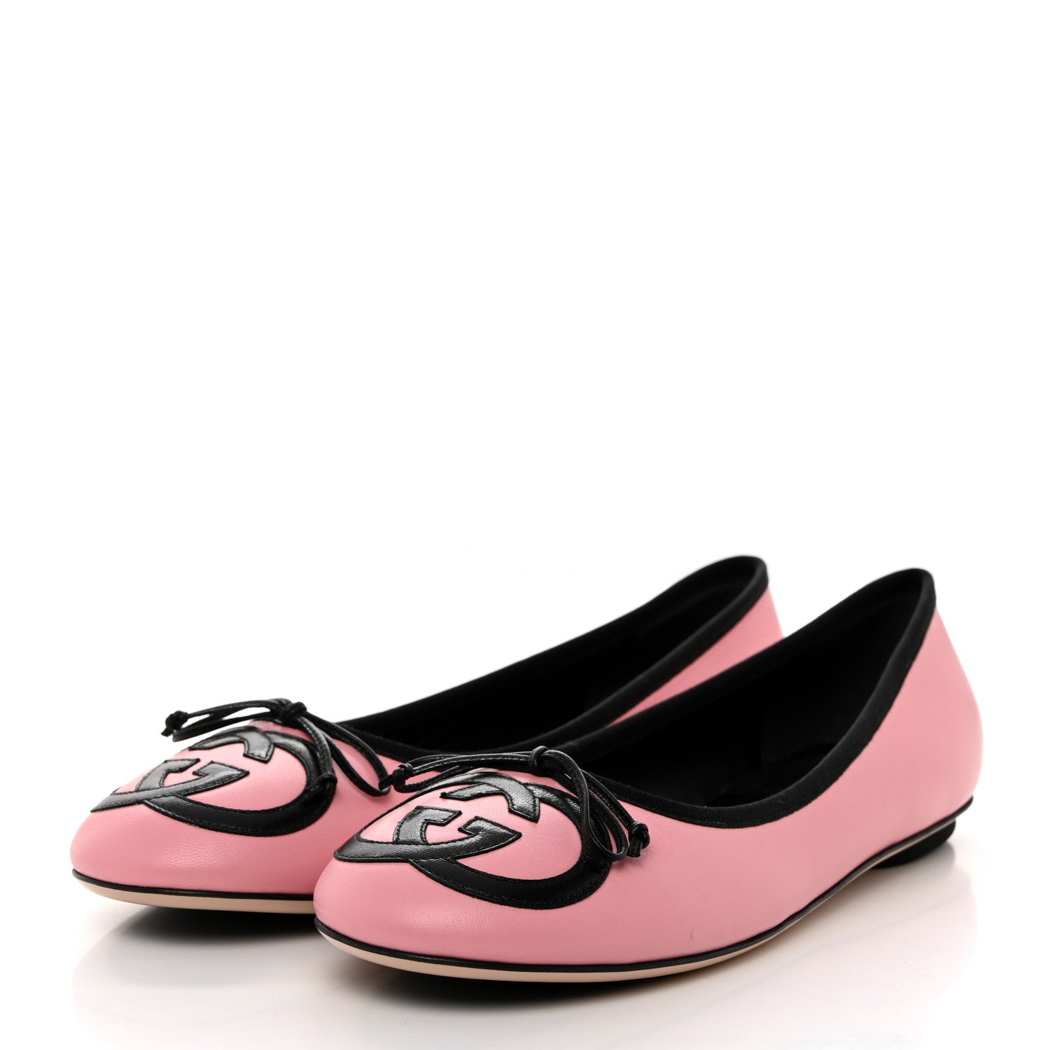 Gucci Malaga Kid Jarret Ballet Flats 38 Pink Black 3 of 9