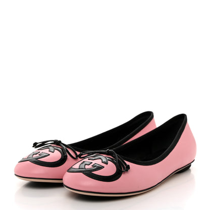 Gucci Malaga Kid Jarret Ballet Flats 38 Pink Black 3 of 9