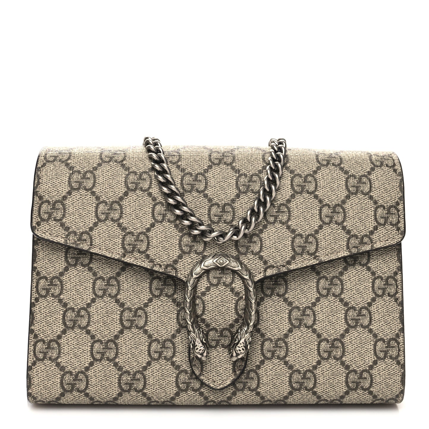 GG Supreme Monogram Mini Dionysus Chain Wallet Beige Taupe