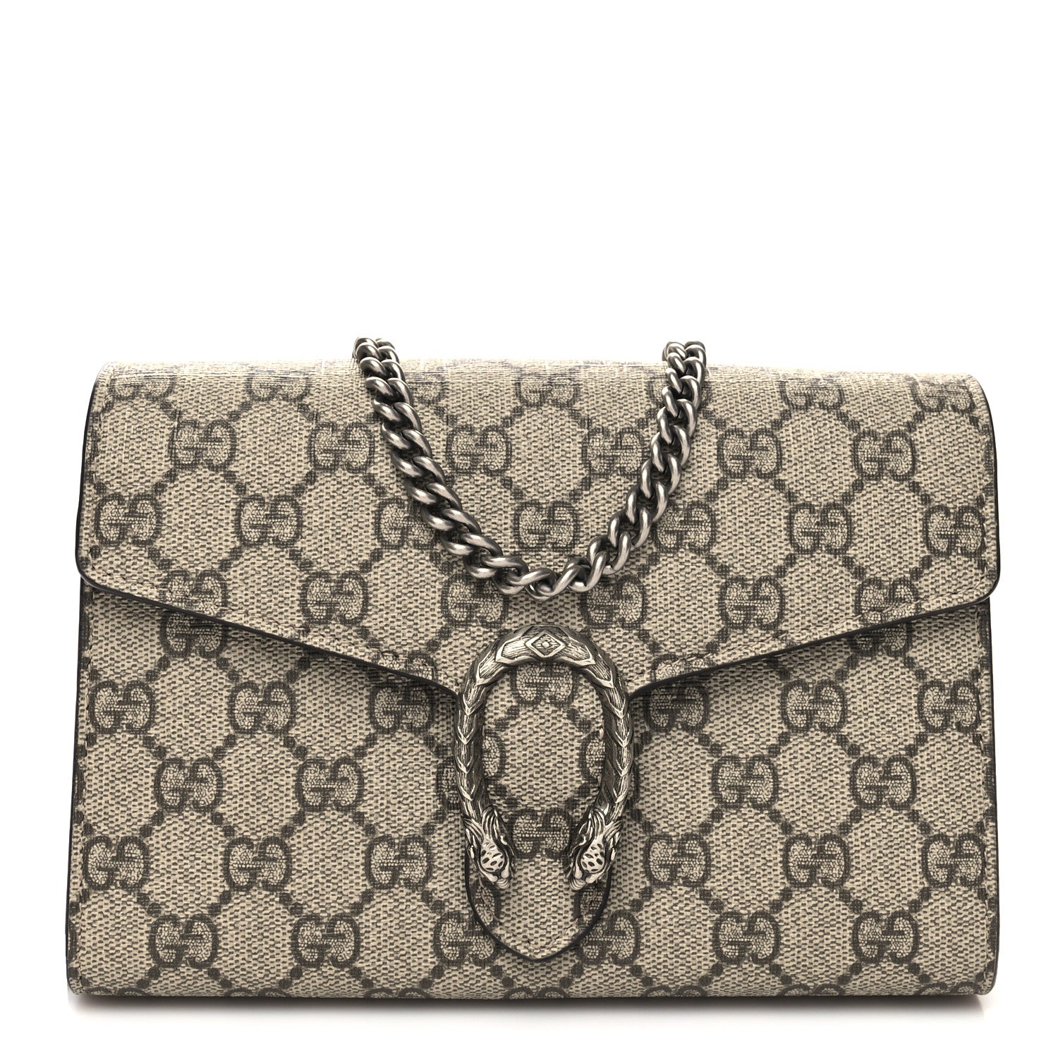 Gucci GG Supreme Monogram Mini Dionysus Chain Wallet Beige Taupe 1 of 9