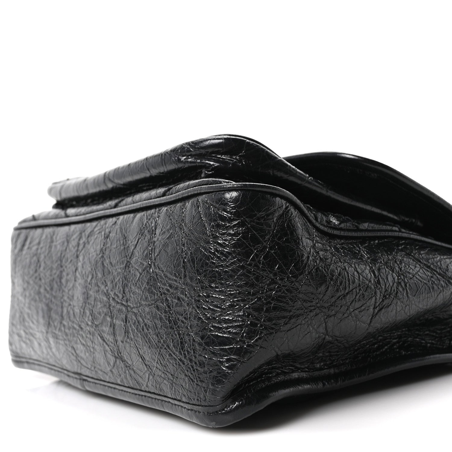 Saint Laurent Crinkled Calfskin Matelasse Monogram Medium Niki Chain Satchel Black 9 of 9