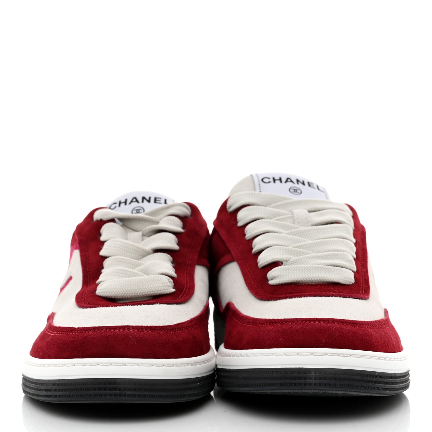 Suede Kidskin Womens CC Sneakers 39 Burgundy White