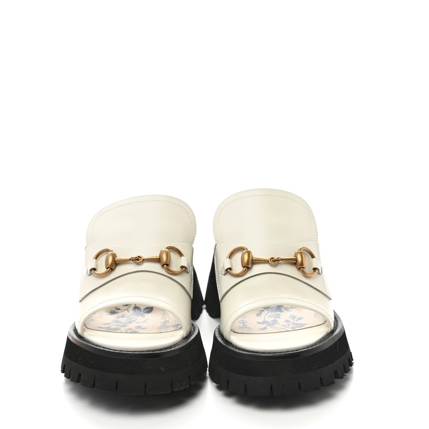 Cordovan Lux Womens Harald Horsebit Platform Slide Sandals 37.5 Dusty White