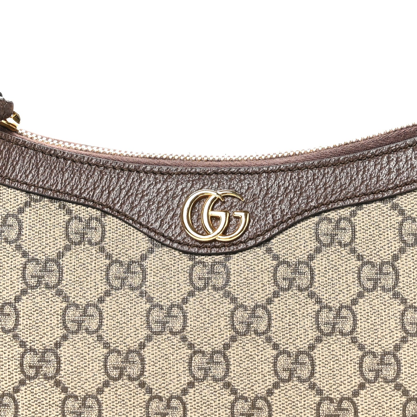 GG Supreme Monogram Textured Dollar Calfskin Small Ophidia Hobo Beige Ebony New Acero