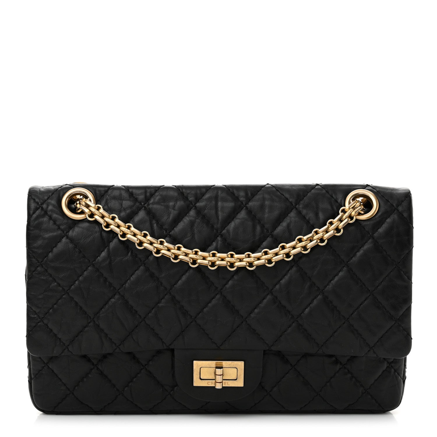 Chanel Aged Calfskin Quilted 2.55 Reissue 225 Flap Black 1 of 12