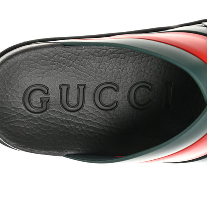 Gucci Rubber Web Womens Criss Cross Slide Sandals 37 Green Red 7 of 9