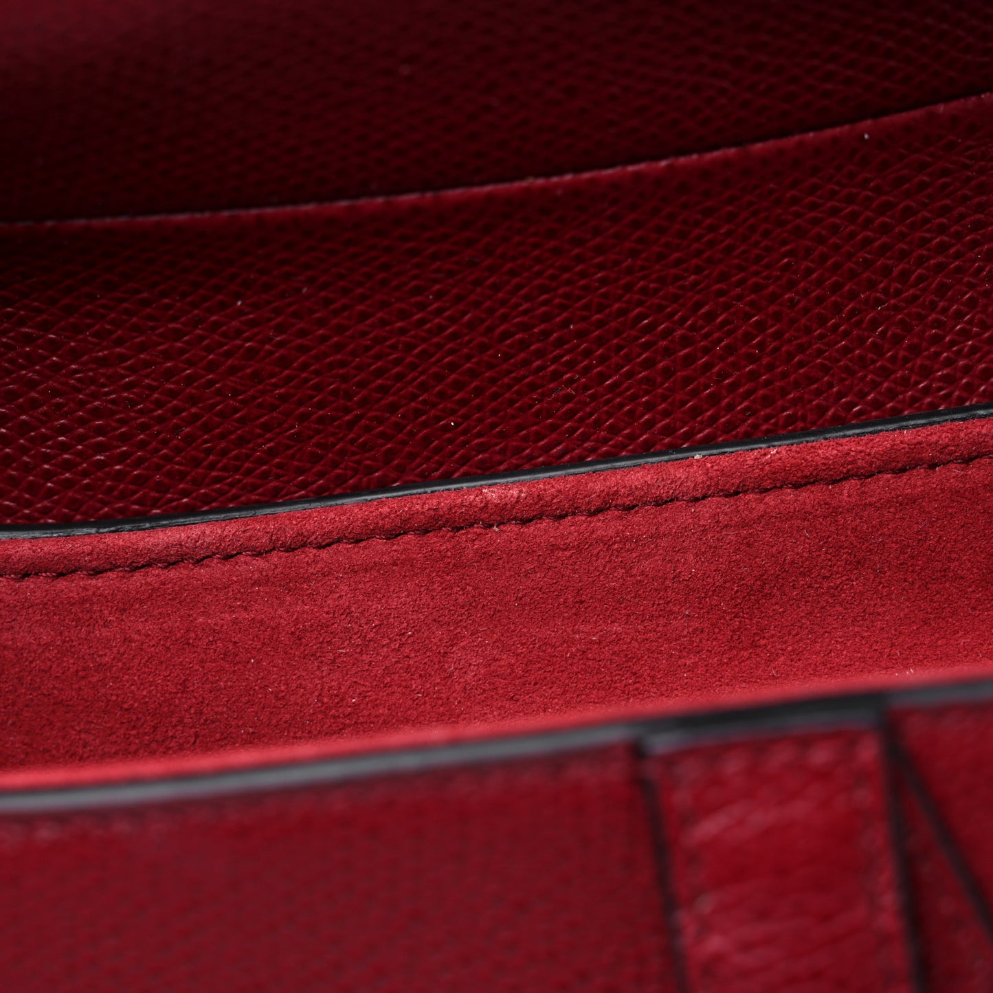 Grained Calfskin Saddle Bag Red