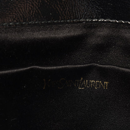 Saint Laurent Textured Patent Monogram Large Belle De Jour Clutch Black 6 of 6