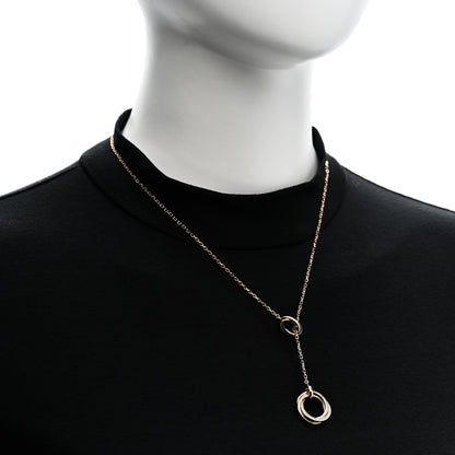 Cartier 18K Pink Yellow White Gold Diamond Trinity Lariat Necklace 2 of 5