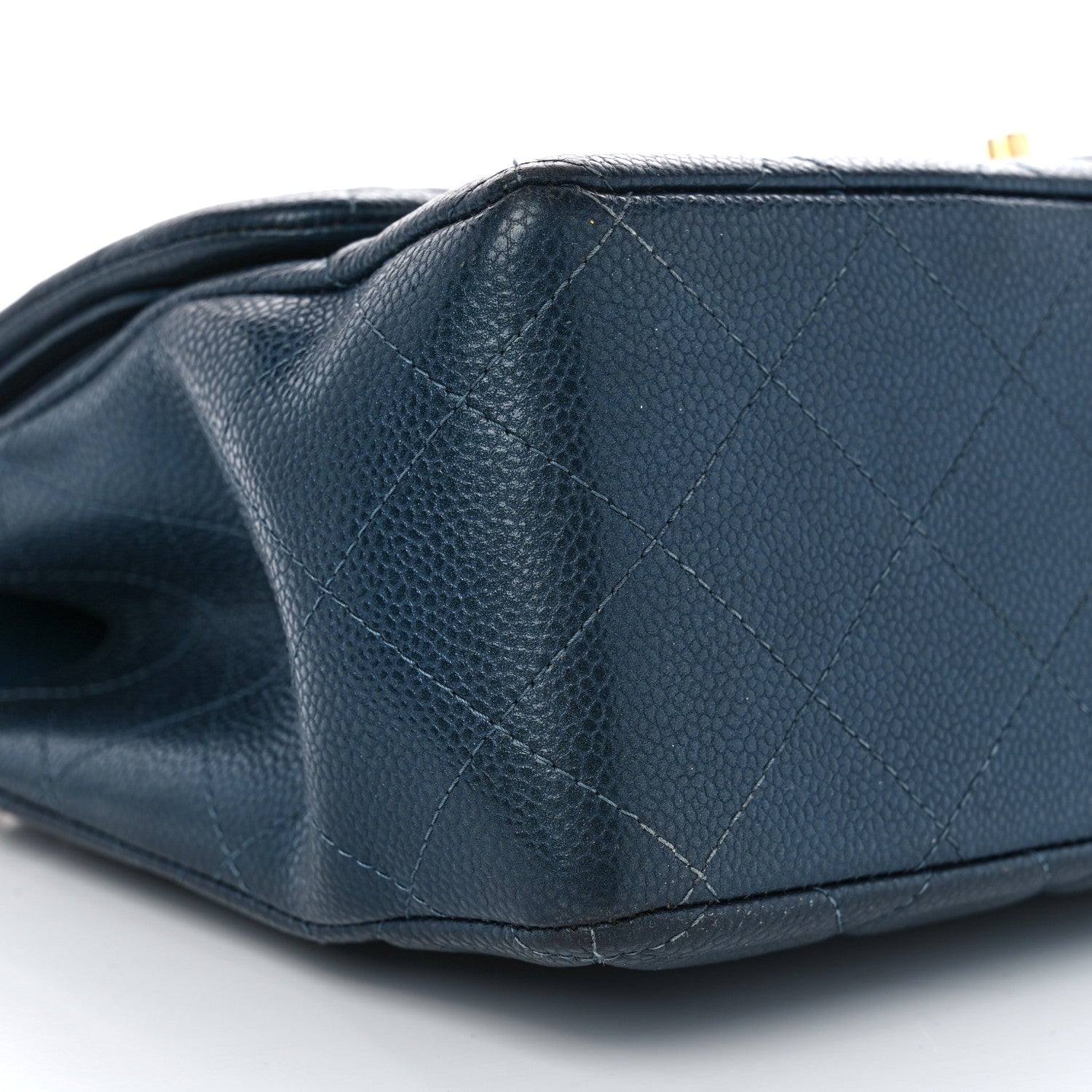 Chanel Metallic Caviar Quilted Jumbo Double Flap Dark Blue 1555732