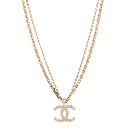 Chanel Crystal CC Multi Strand Chain Necklace Gold 1 of 6