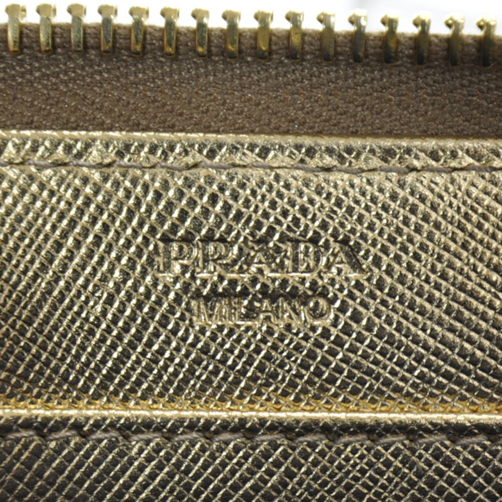 Saffiano Zip Around Wallet Platino