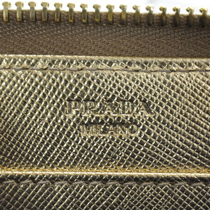 Prada Saffiano Zip Around Wallet Platino 6 of 7