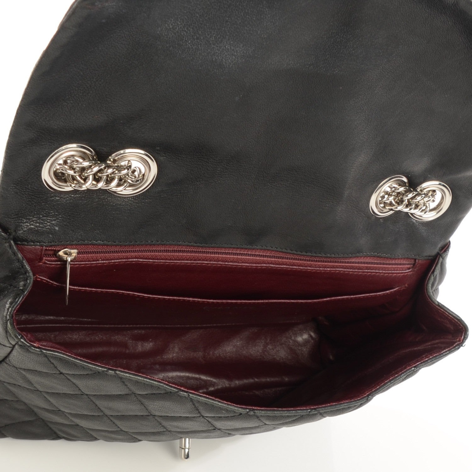Chanel Washed Lambskin Quilted Jumbo Single Flap Bijoux Chain Black 5 of 9