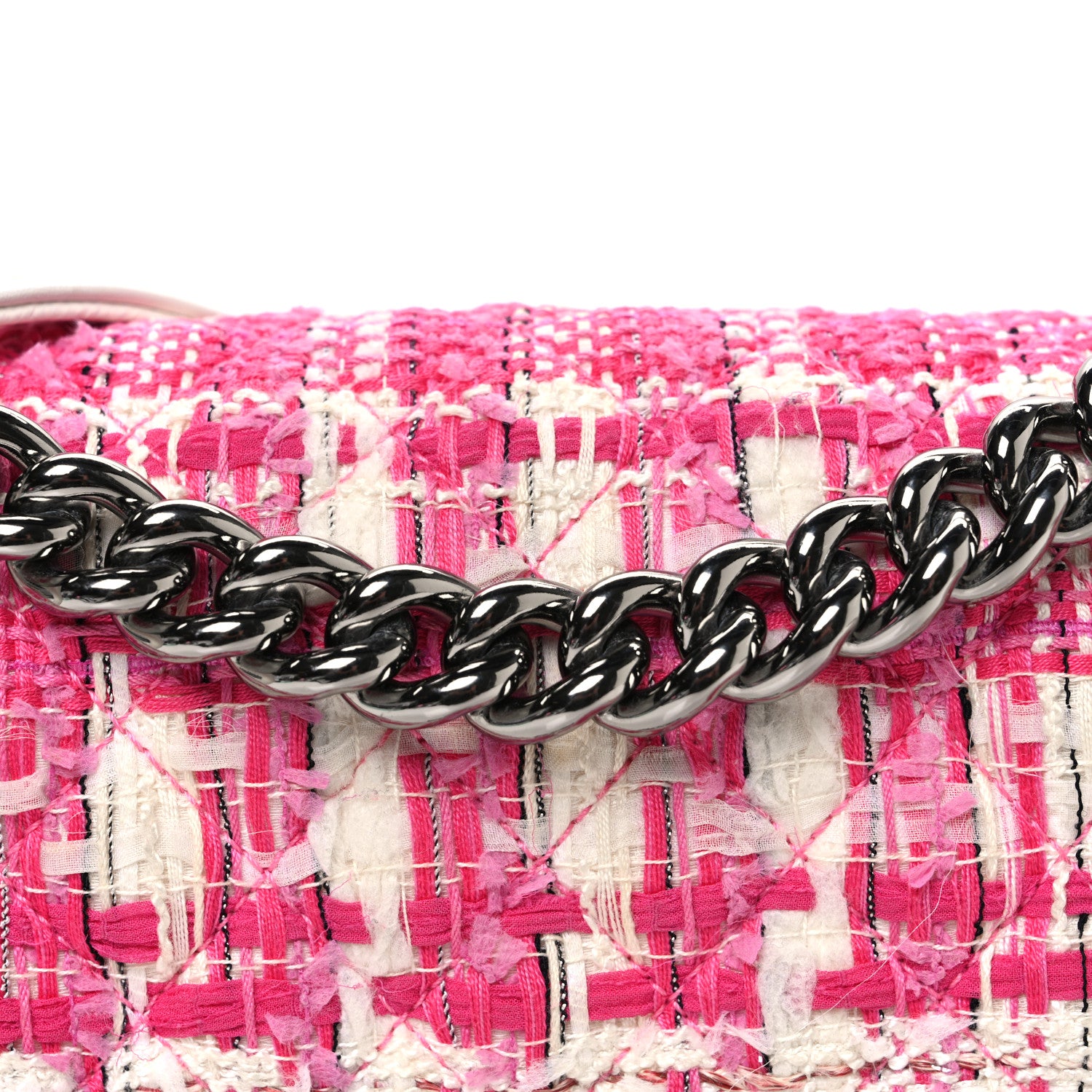 Chanel Patent Tweed Medium Boy Flap White 8 of 12