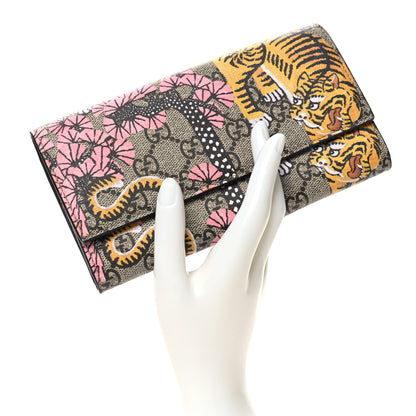 Gucci GG Supreme Monogram Bengal Continental Wallet Beige Pink 2 of 8