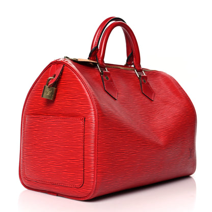 Louis Vuitton Epi Speedy 30 Castillan Red 3 of 15