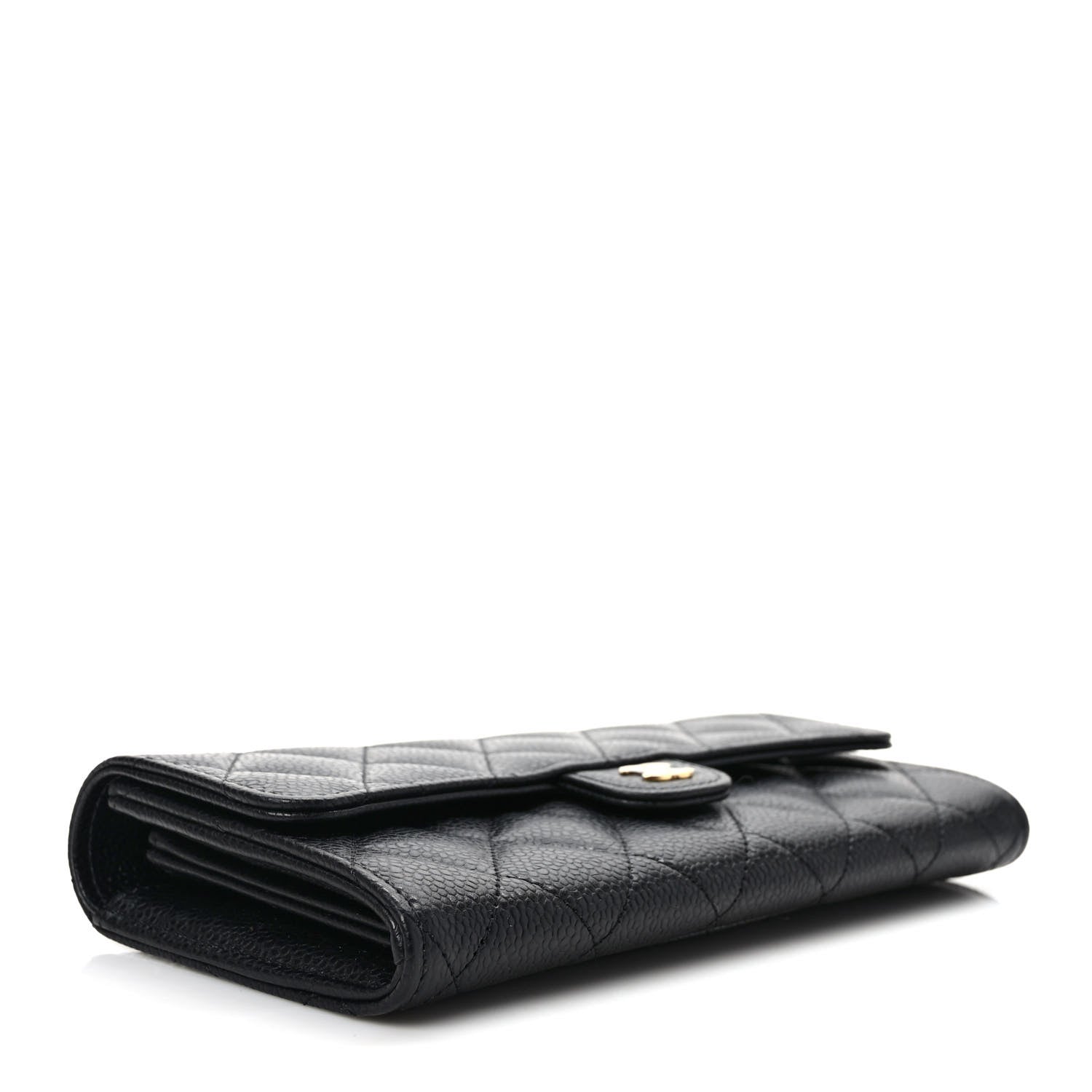 Chanel Caviar Quilted Large Gusset Flap Wallet Black 4 of 9