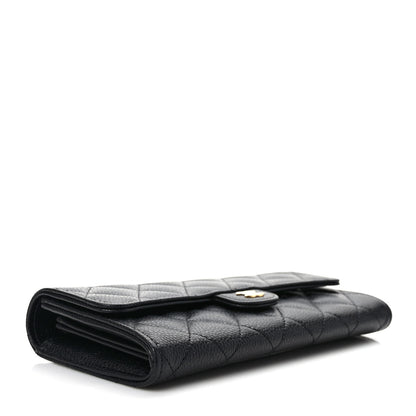 Chanel Caviar Quilted Large Gusset Flap Wallet Black 4 of 9