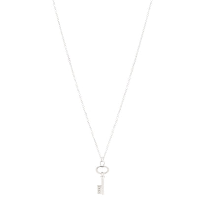 Tiffany Sterling Silver Mini Oval Key Pendant Necklace 1 of 5