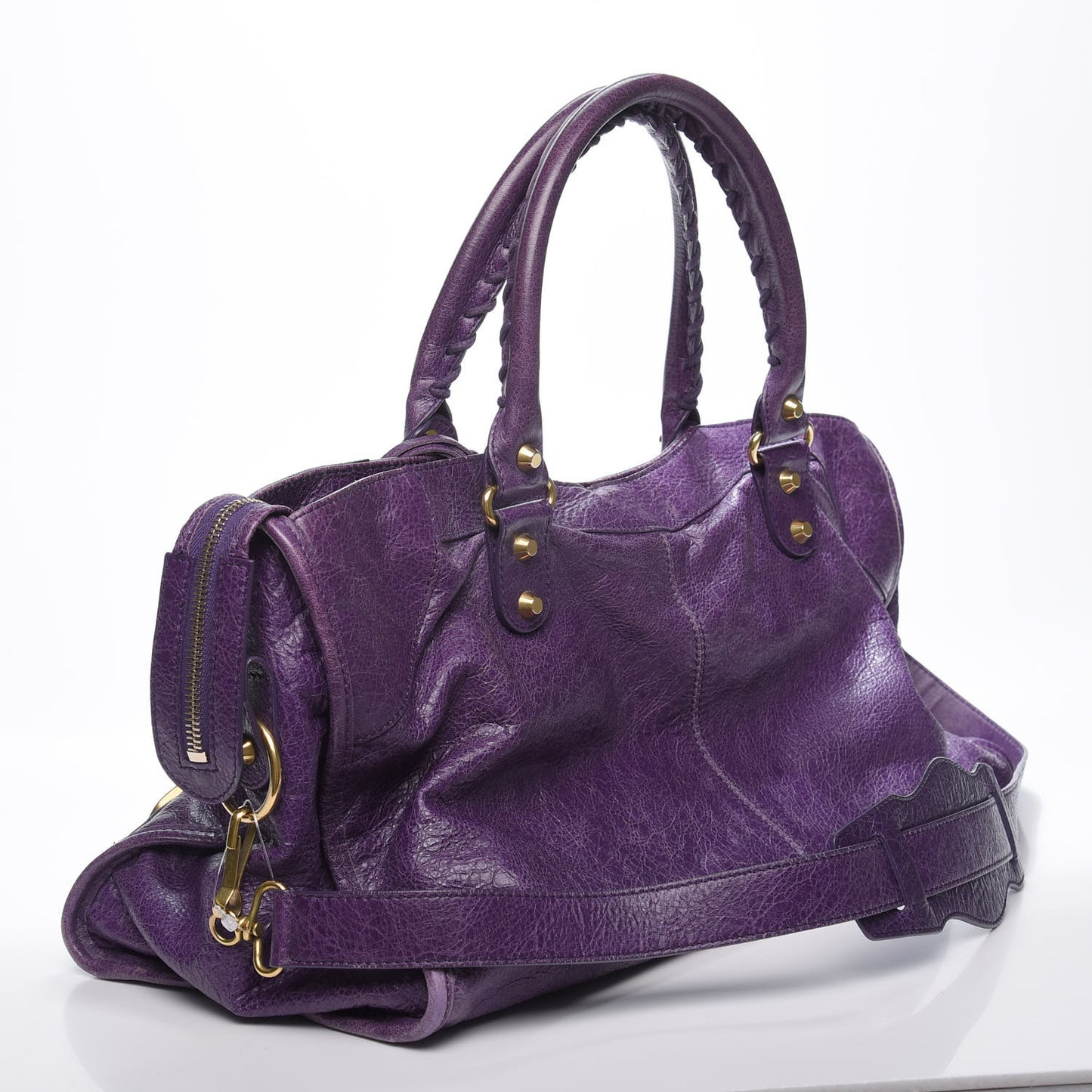 Agneau Classic Gold Hardware Part Time Dark Violet