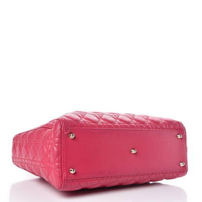Christian Dior Lambskin Cannage Large Lady Dior Fuchsia 5 of 17