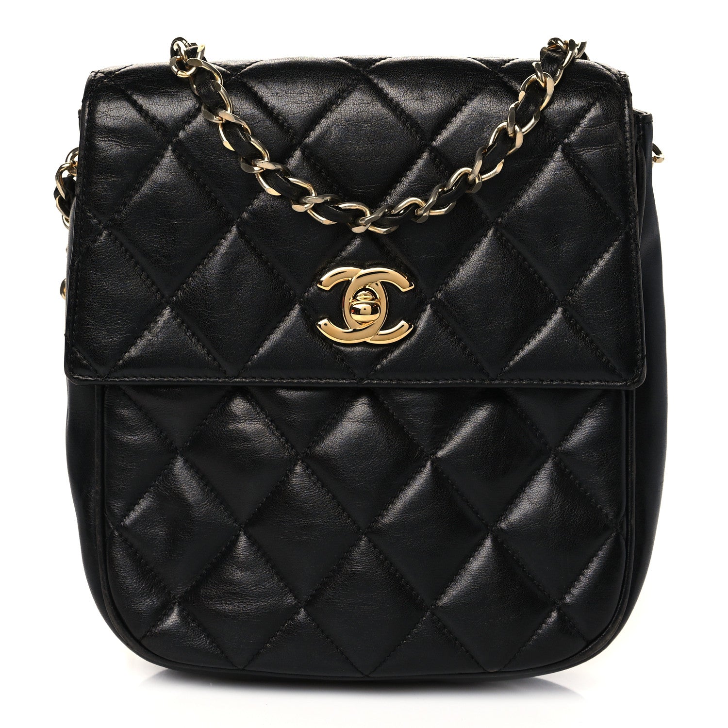 Chanel Lambskin Quilted Flap Crossbody Black 1 of 12